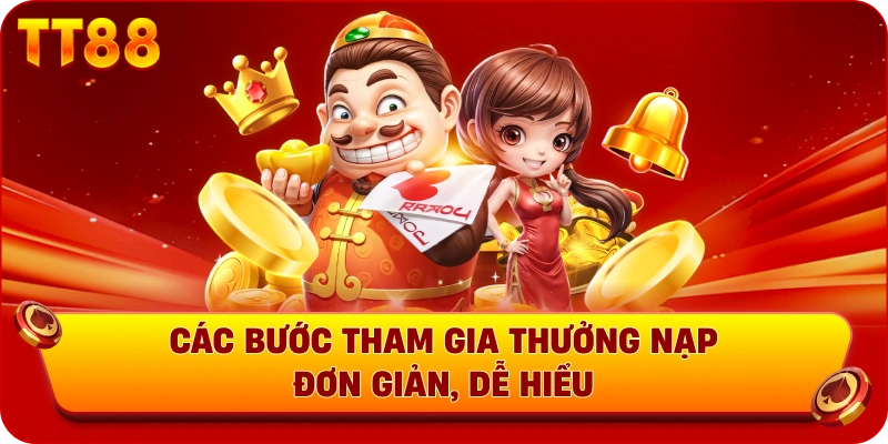 Các bước tham gia thưởng nạp đơn giản, dễ hiểu